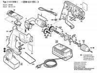 Bosch 0 601 938 652 GBM 9,6 VES-2 Cordless Drill 9.6 V / GB Spare Parts GBM9,6VES-2